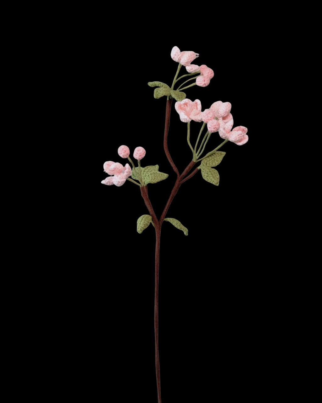 Untitled Flowers — Malus, rosa, handgehäkelt, freigestellt
