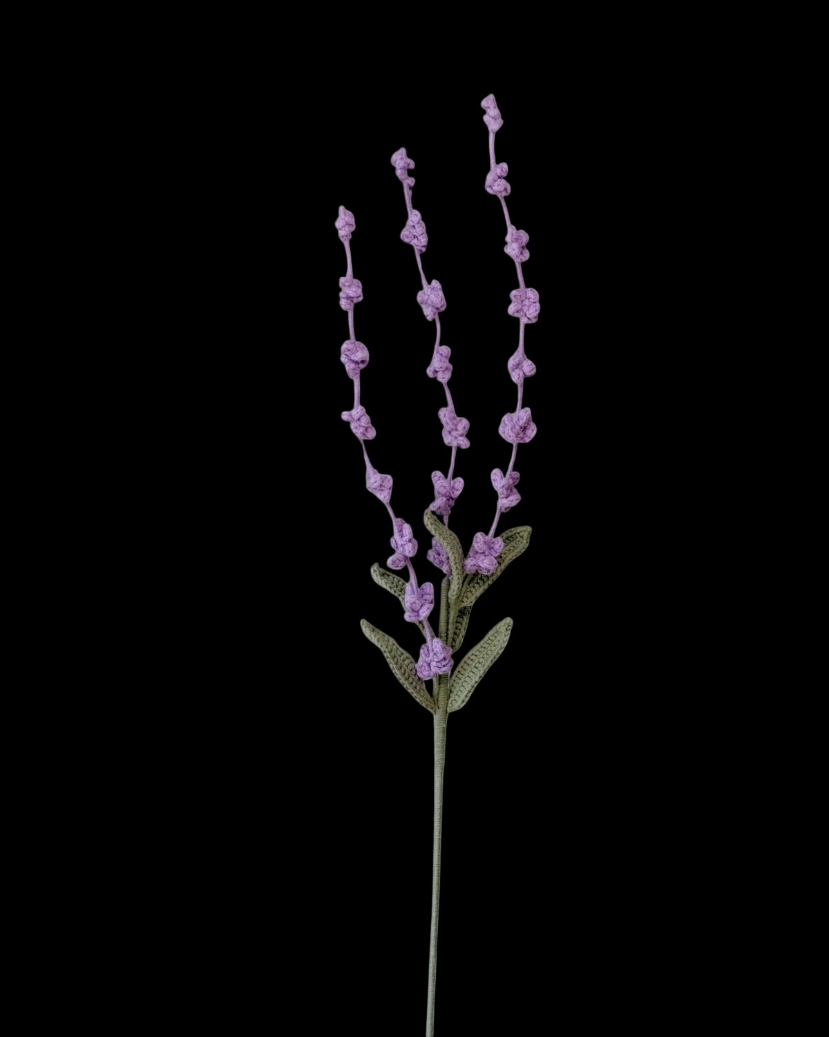 Untitled Flowers — Lavendel, handgehäkelt, freigestellt